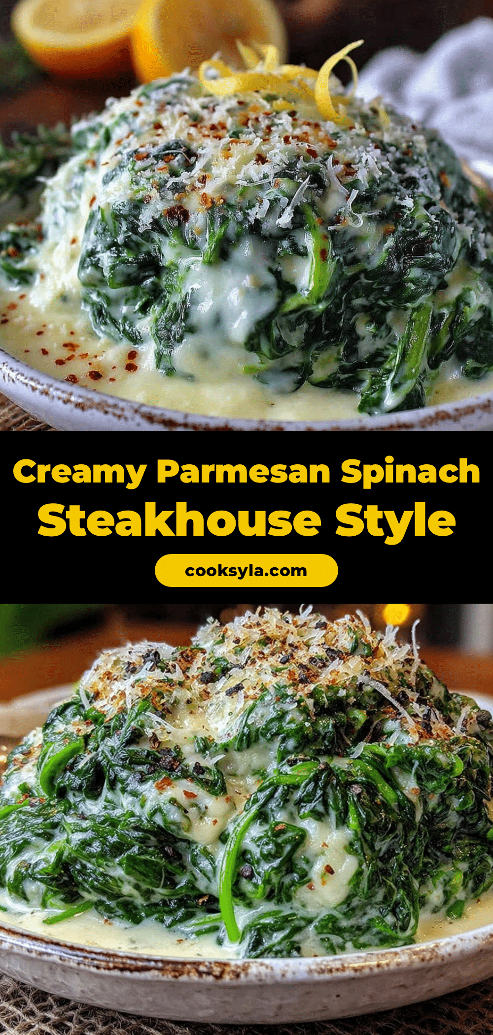 creamy creamed spinach with Parmesan recipe