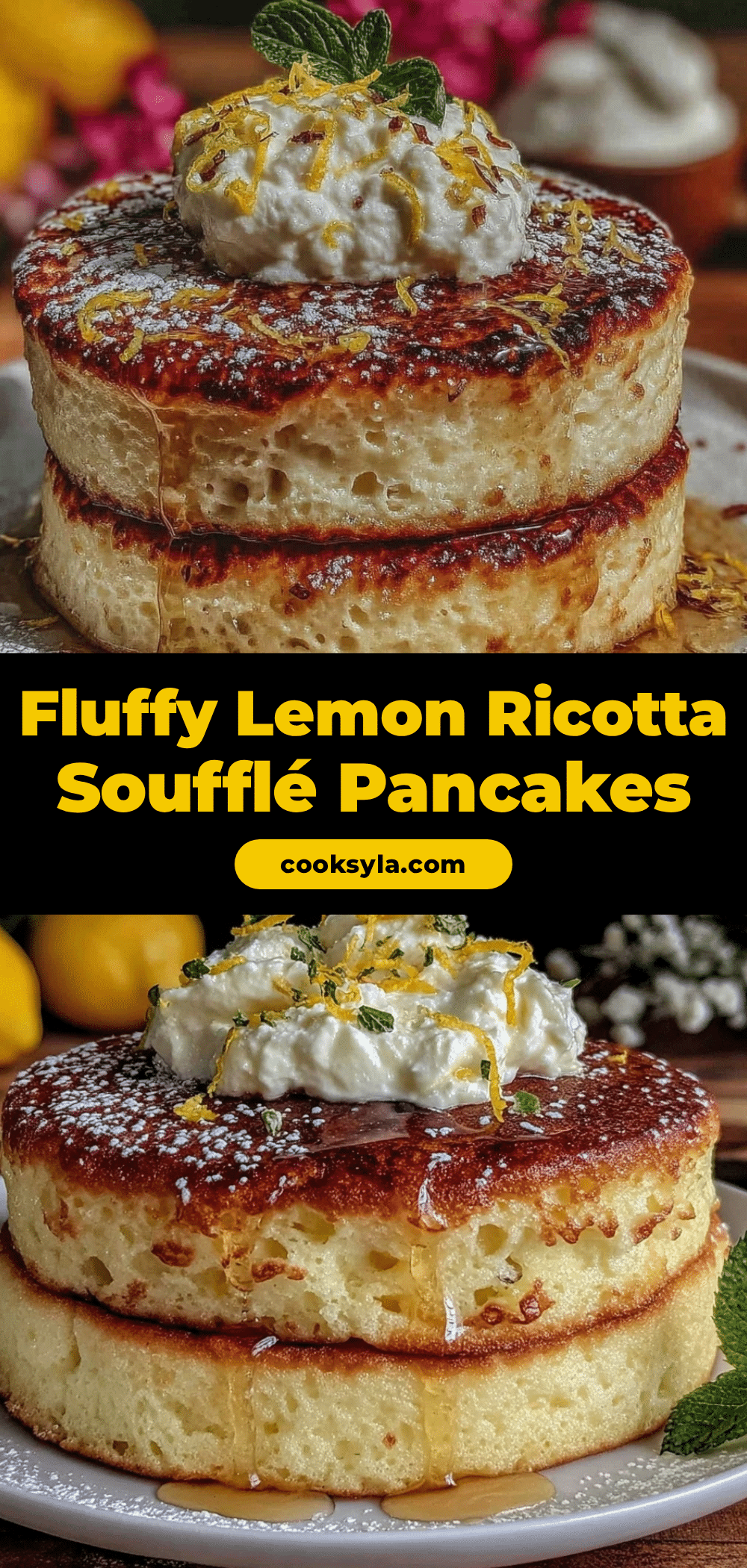 fluffy lemon ricotta soufflé pancakes recipe