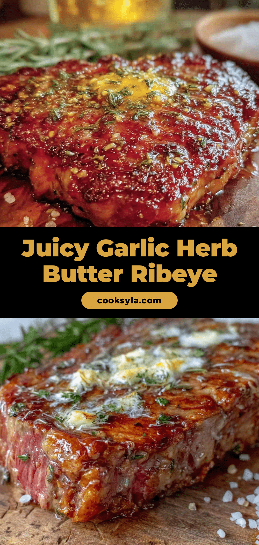 garlic herb butter basted ribeye steak recipe