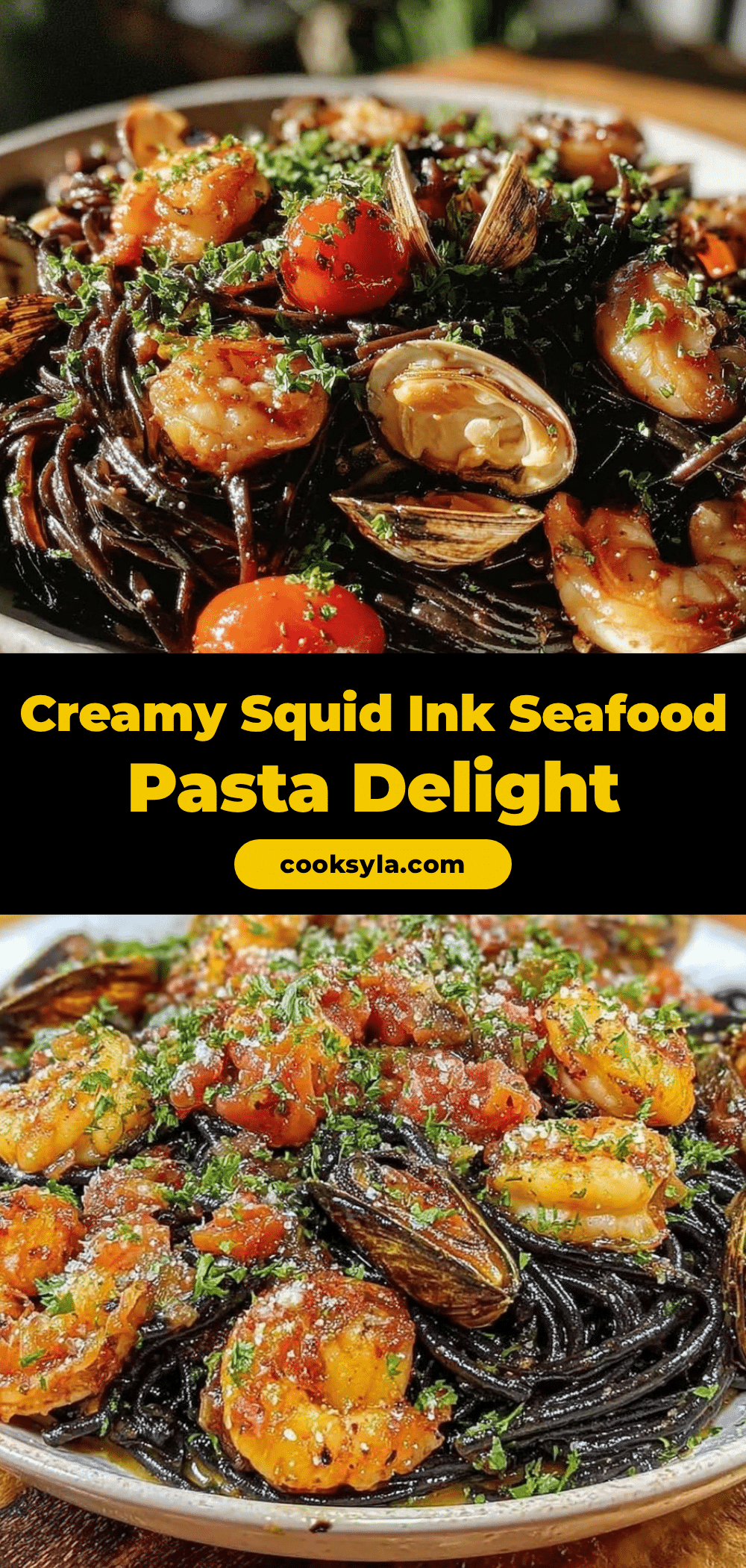 squid ink pasta with seafood recipe