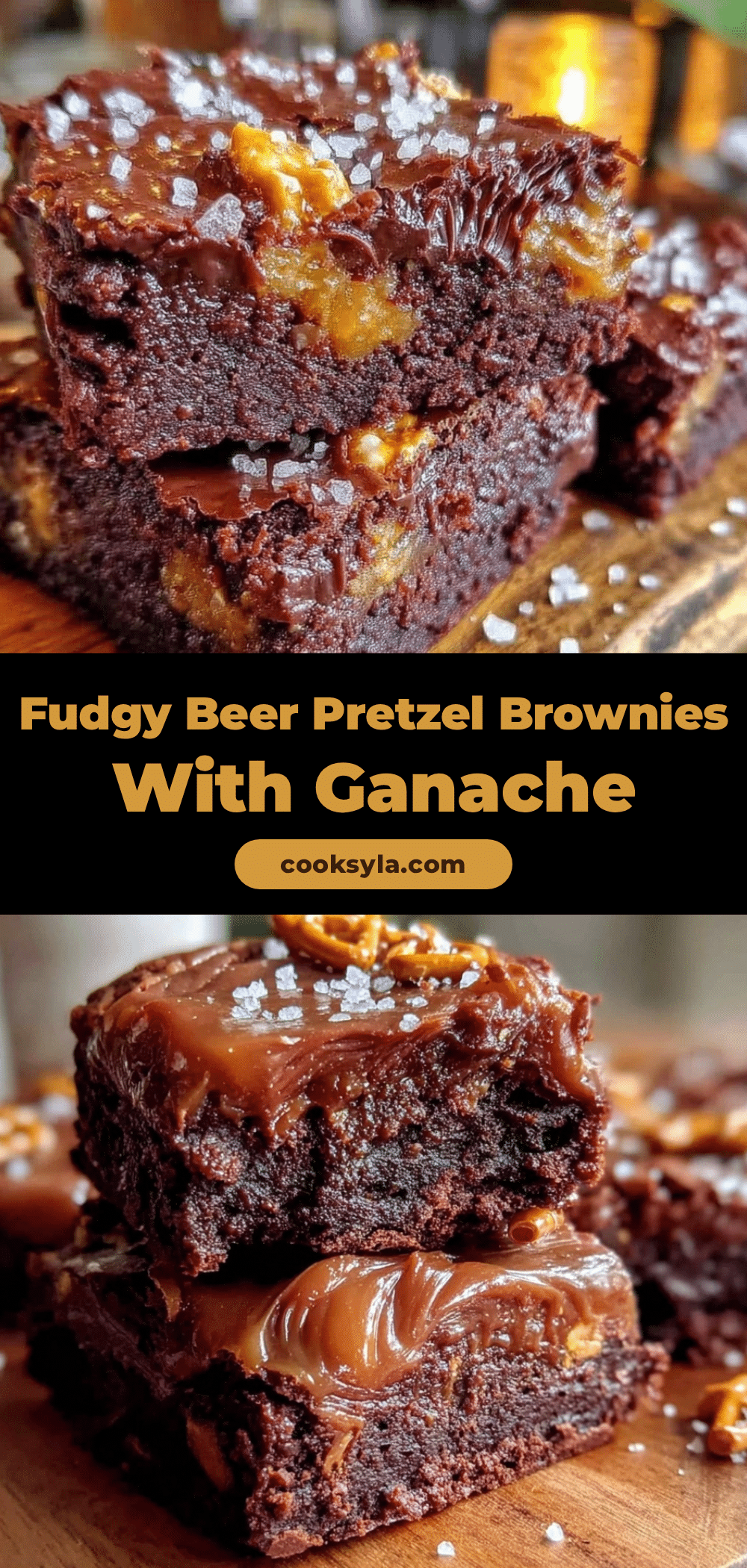 beer and pretzel chocolate brownies recipe