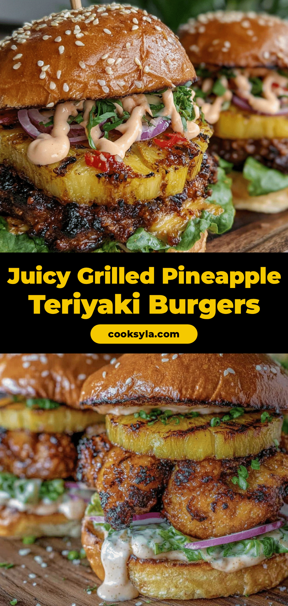 grilled pineapple teriyaki burgers recipe