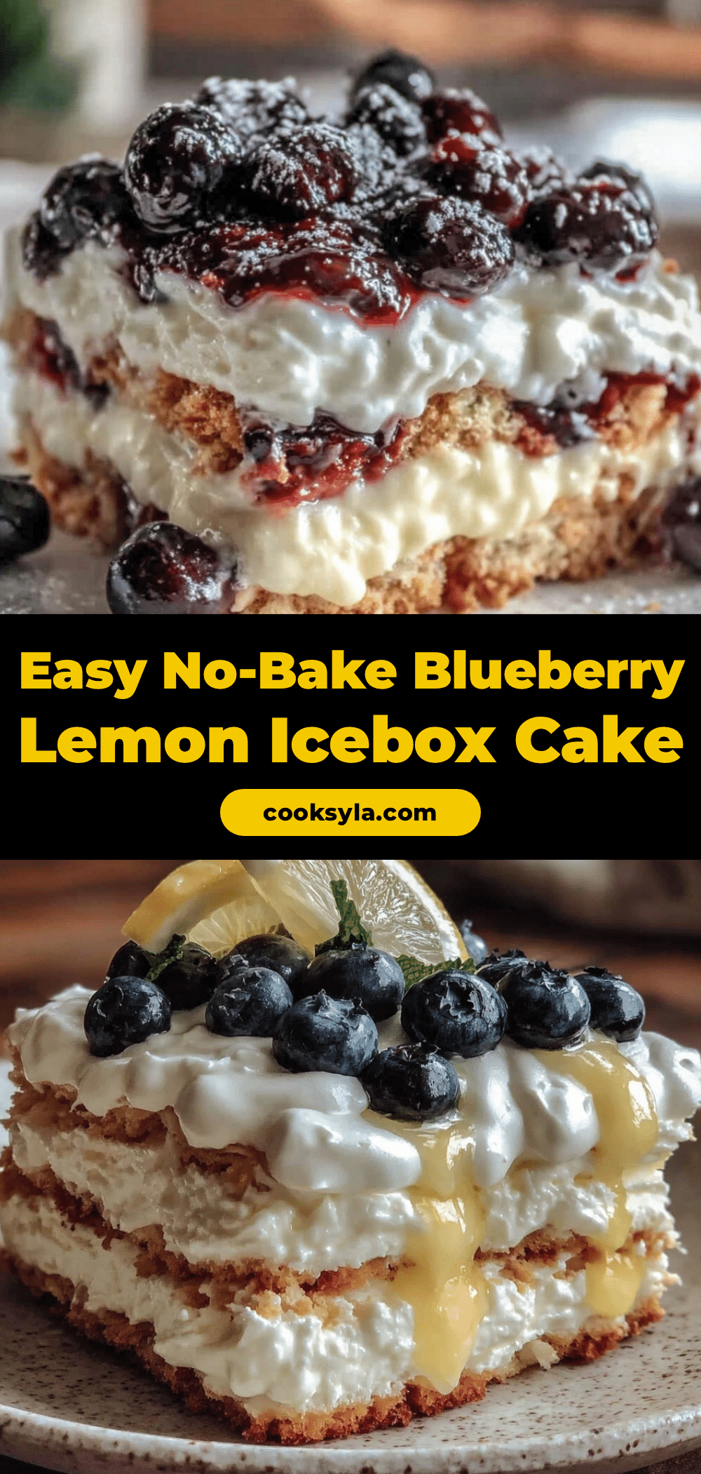 no-bake blueberry lemon icebox cake recipe