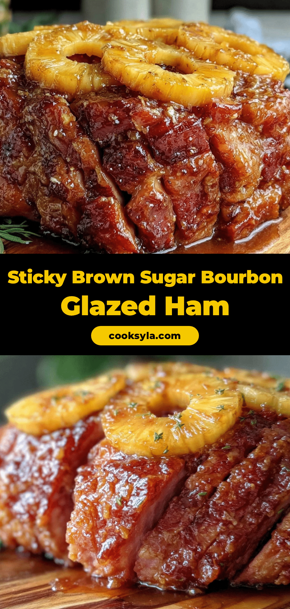 slow cooker brown sugar bourbon glazed ham recipe