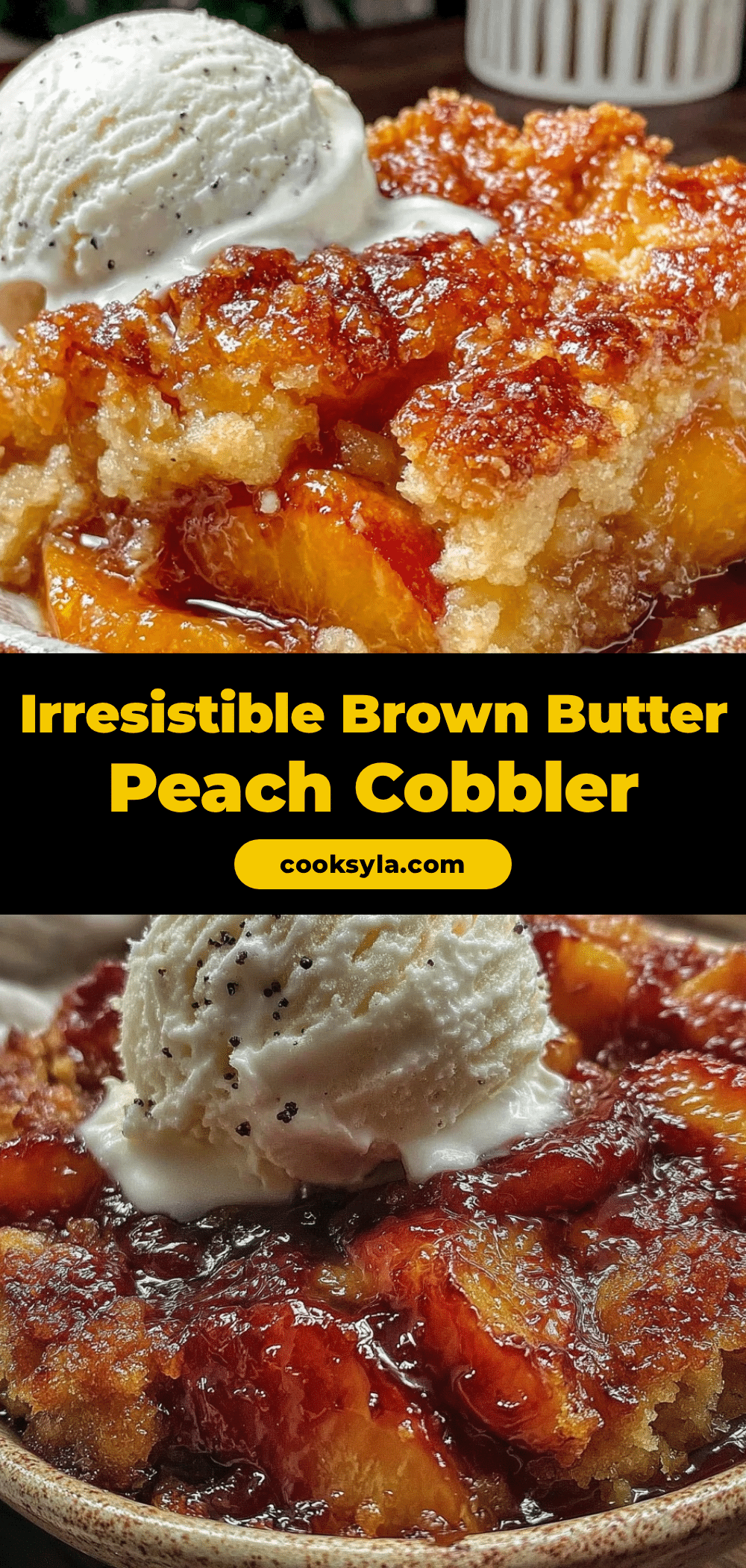 brown butter peach cobbler recipe