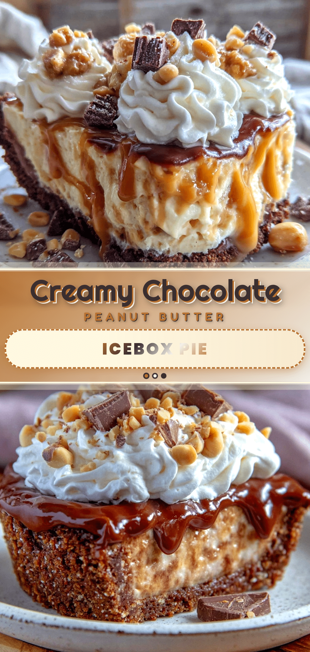 creamy chocolate peanut butter icebox pie recipe