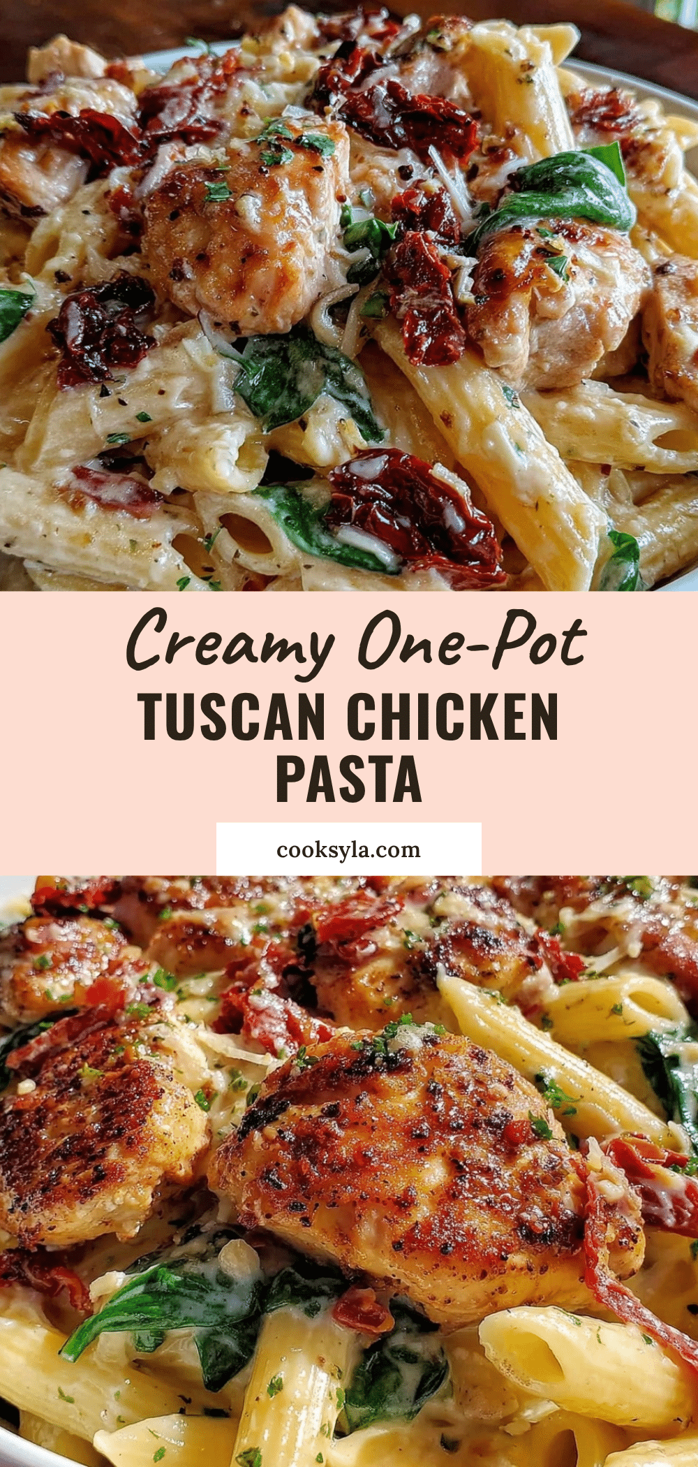 creamy one-pot tuscan chicken pasta recipe