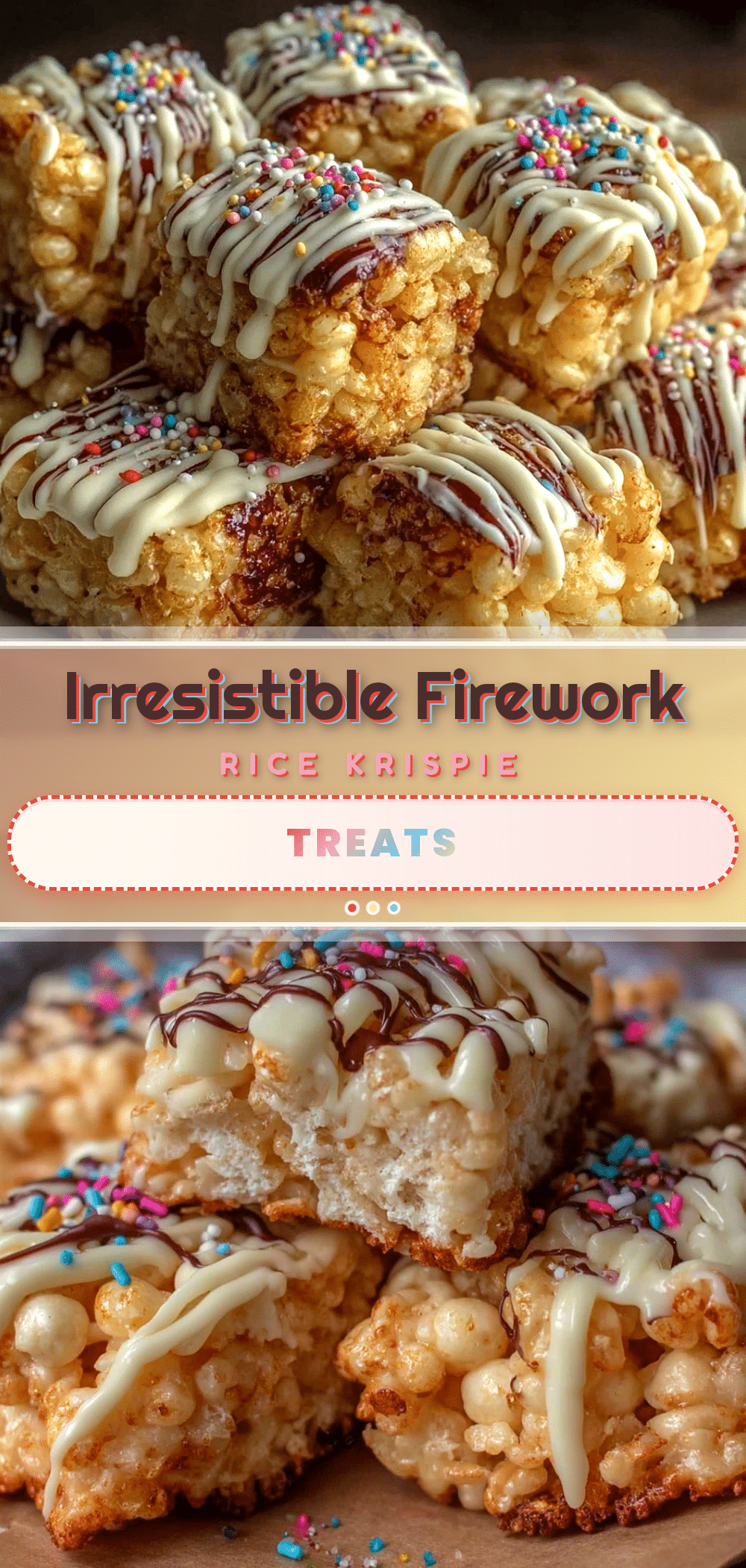 Crispy Firework Rice Krispie Treats recipe
