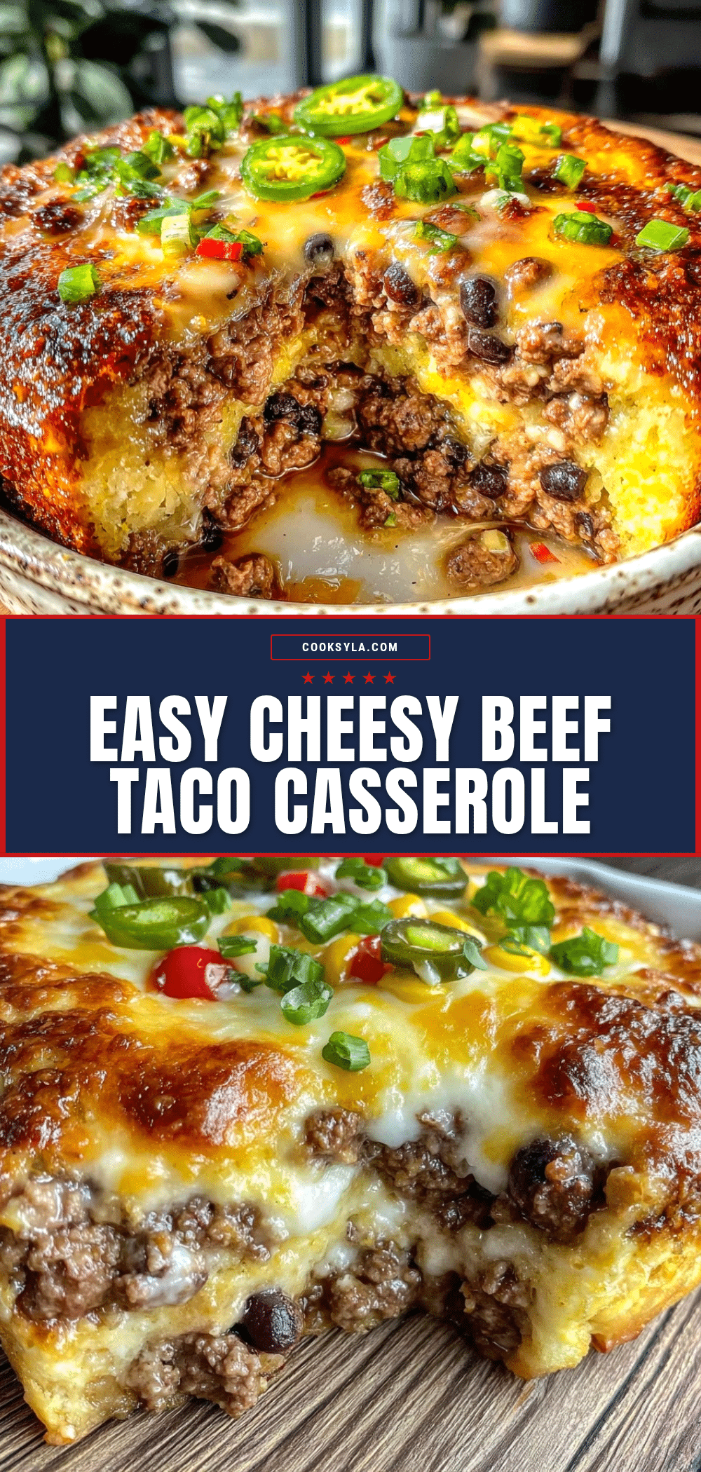 Easy Cheesy Beef Taco Casserole recipe