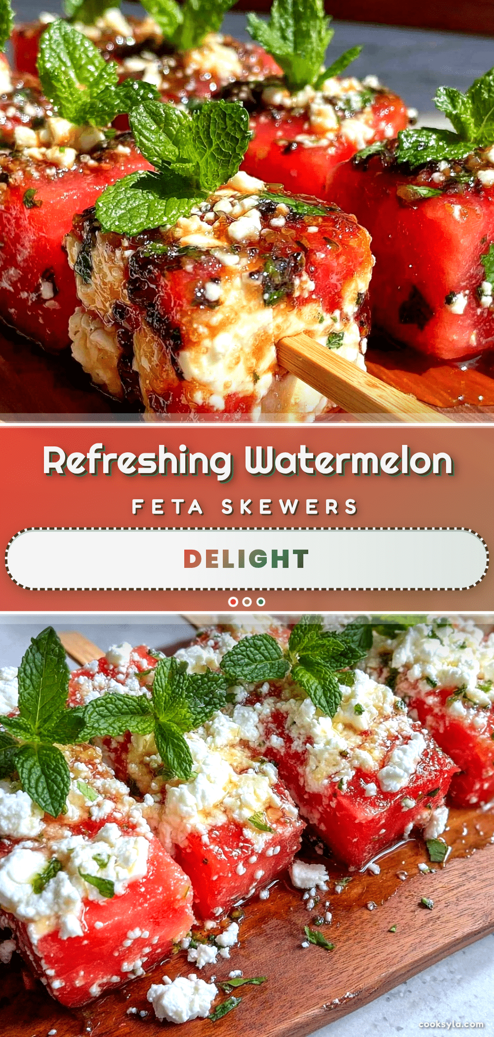 fresh watermelon feta skewers recipe