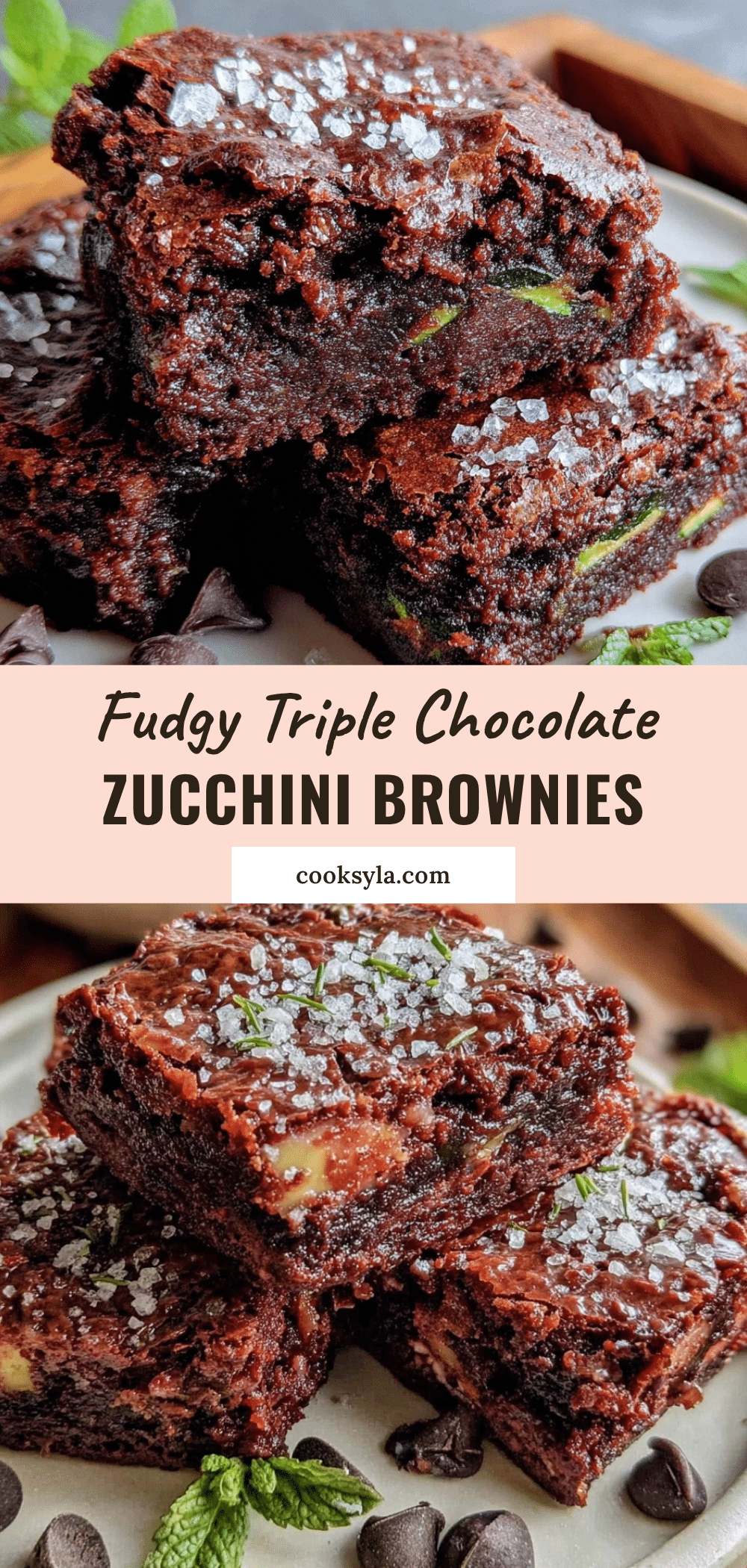 fudgy triple chocolate zucchini brownies recipe