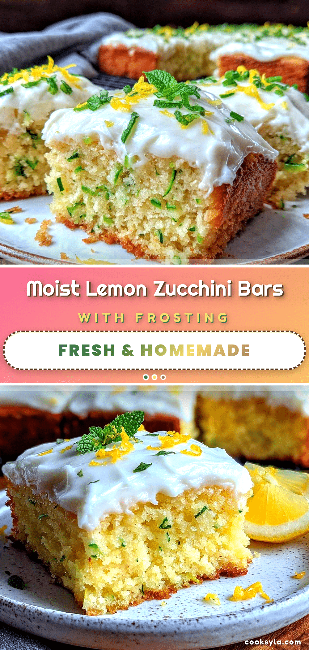 moist lemon zucchini bars recipe