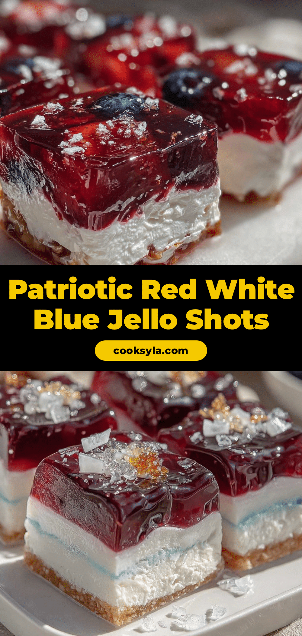 red white and blue layered jello shots recipe