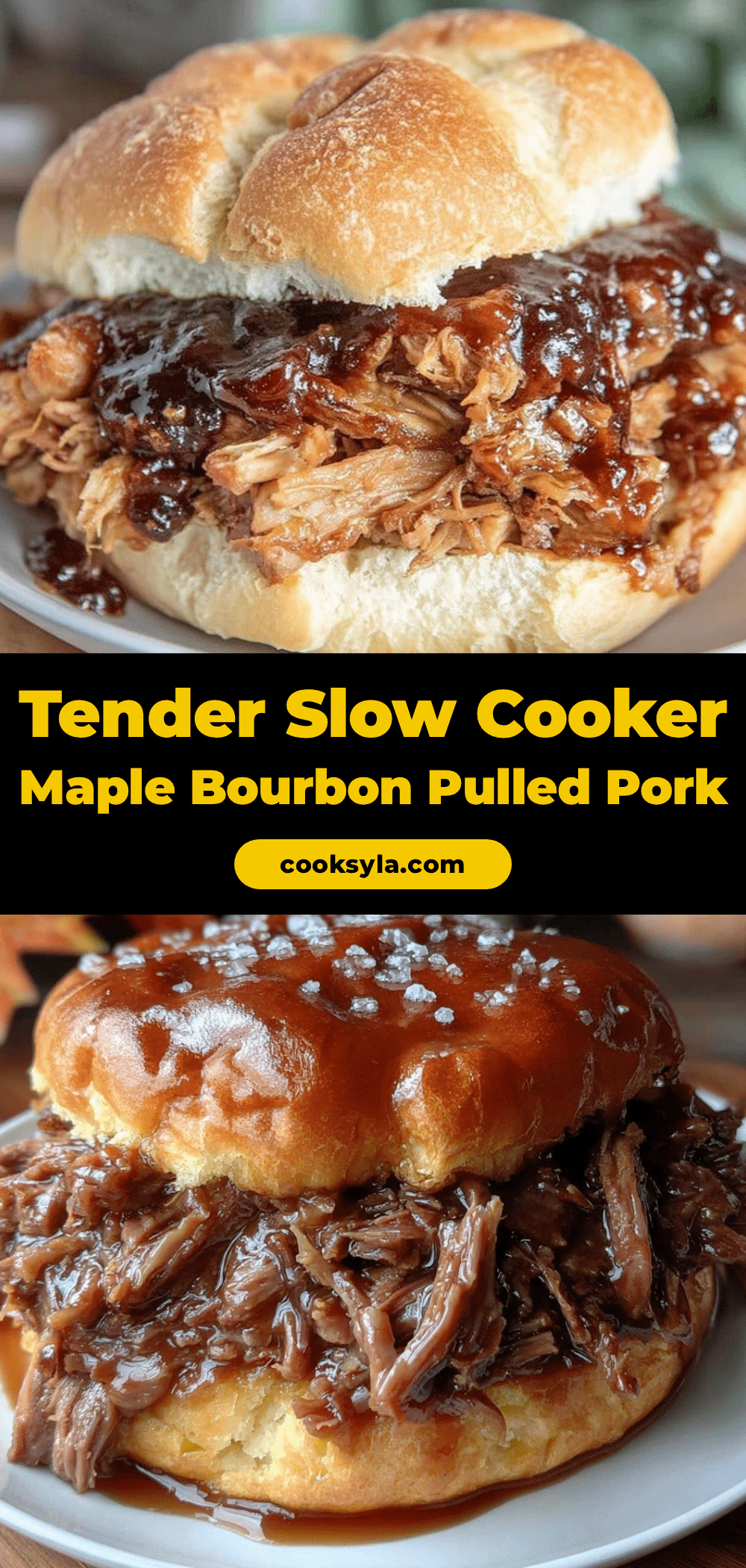 slow cooker maple bourbon pulled pork sandwich recipe