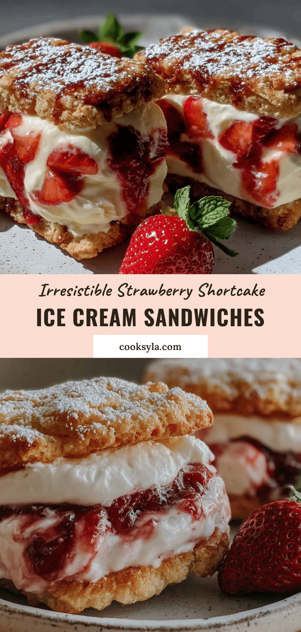 strawberry shortcake ice cream sandwiches recipe