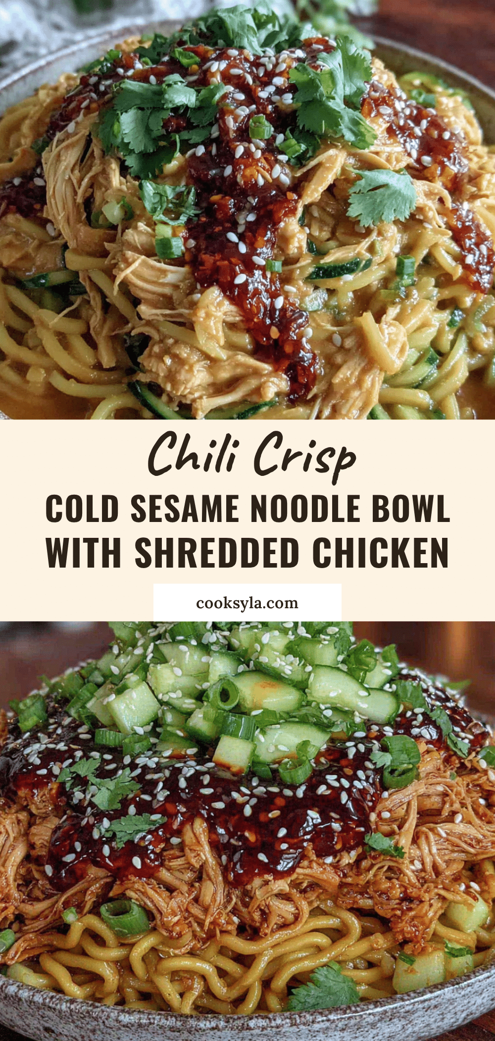 creamy chili crisp cold sesame noodle bowl recipe