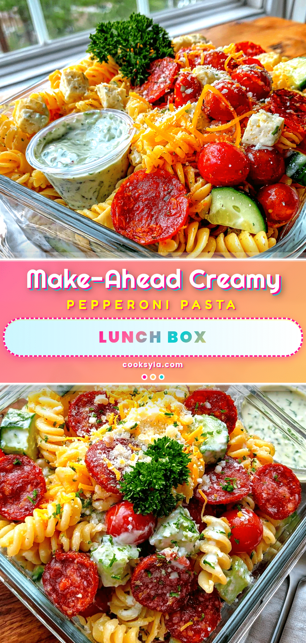 creamy pepperoni pasta lunch recipe