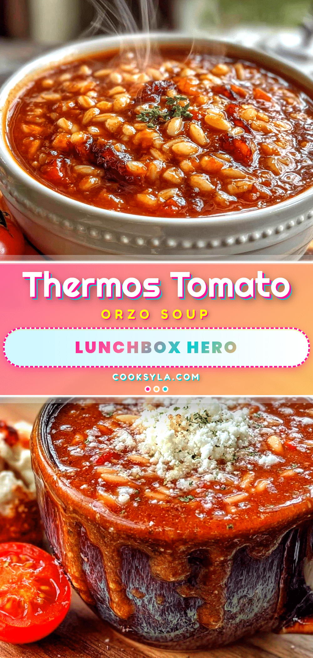 homemade thermos tomato orzo soup for school lunchbox recipe