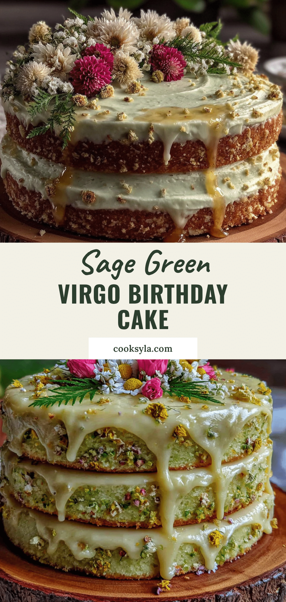 virgo birthday cake with sage green buttercream recipe