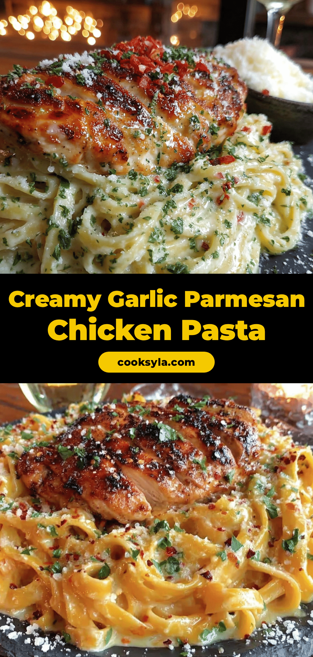 creamy garlic parmesan chicken pasta recipe