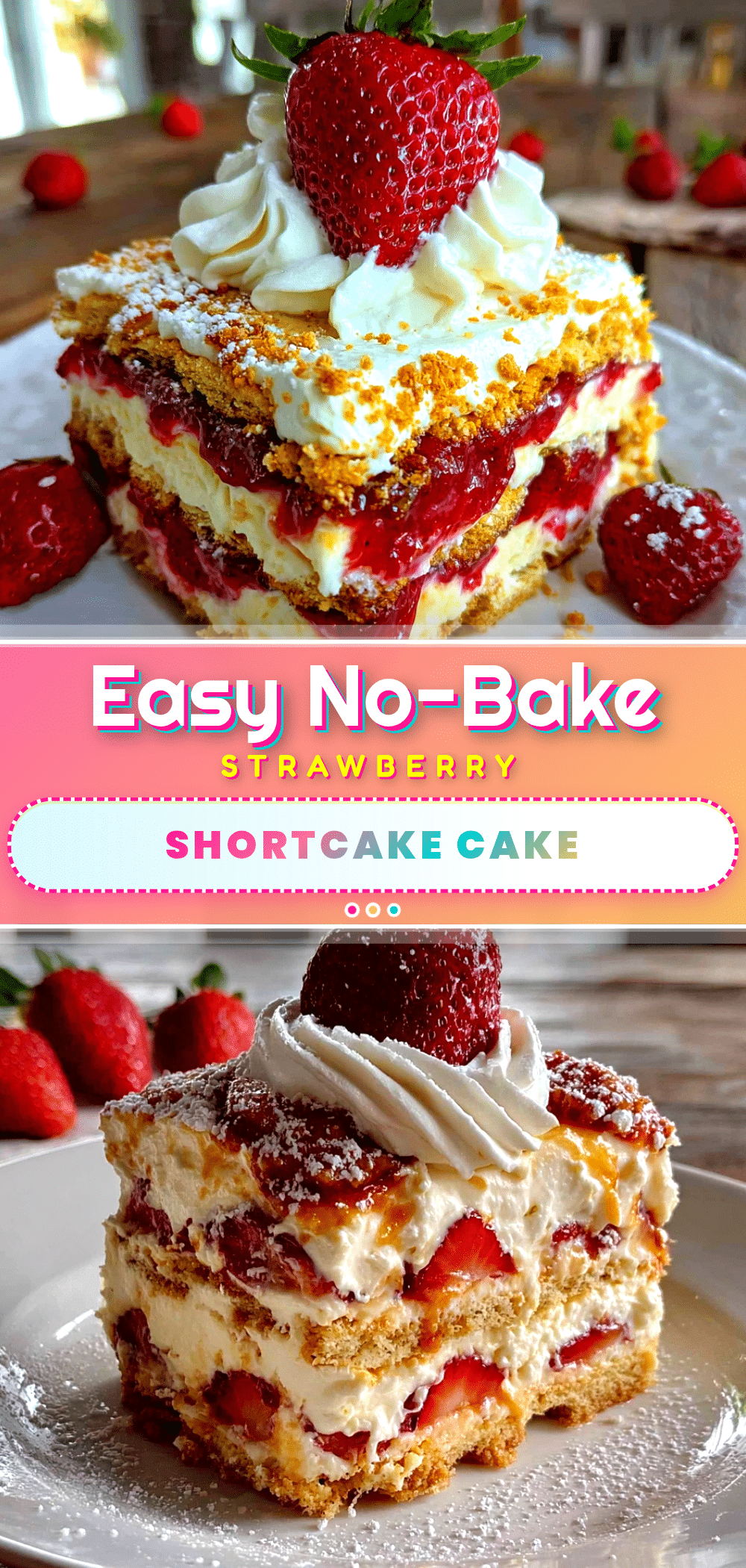no-bake strawberry shortcake icebox cake recipe