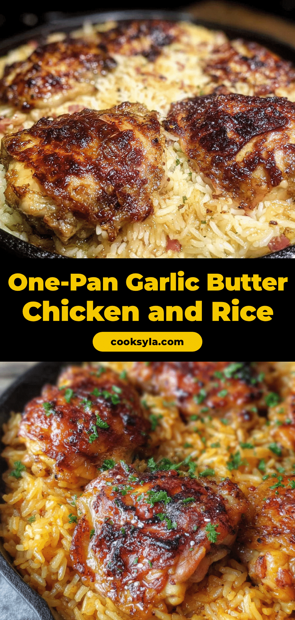 one-pan garlic butter chicken and rice recipe