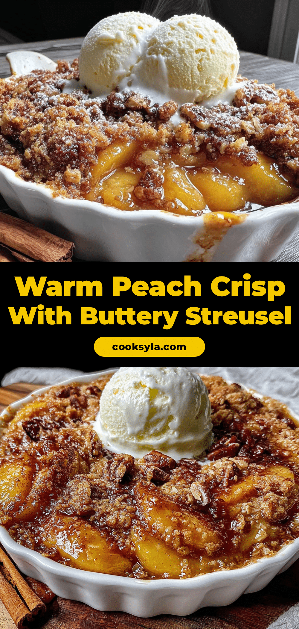 peach crisp with oat pecan streusel recipe