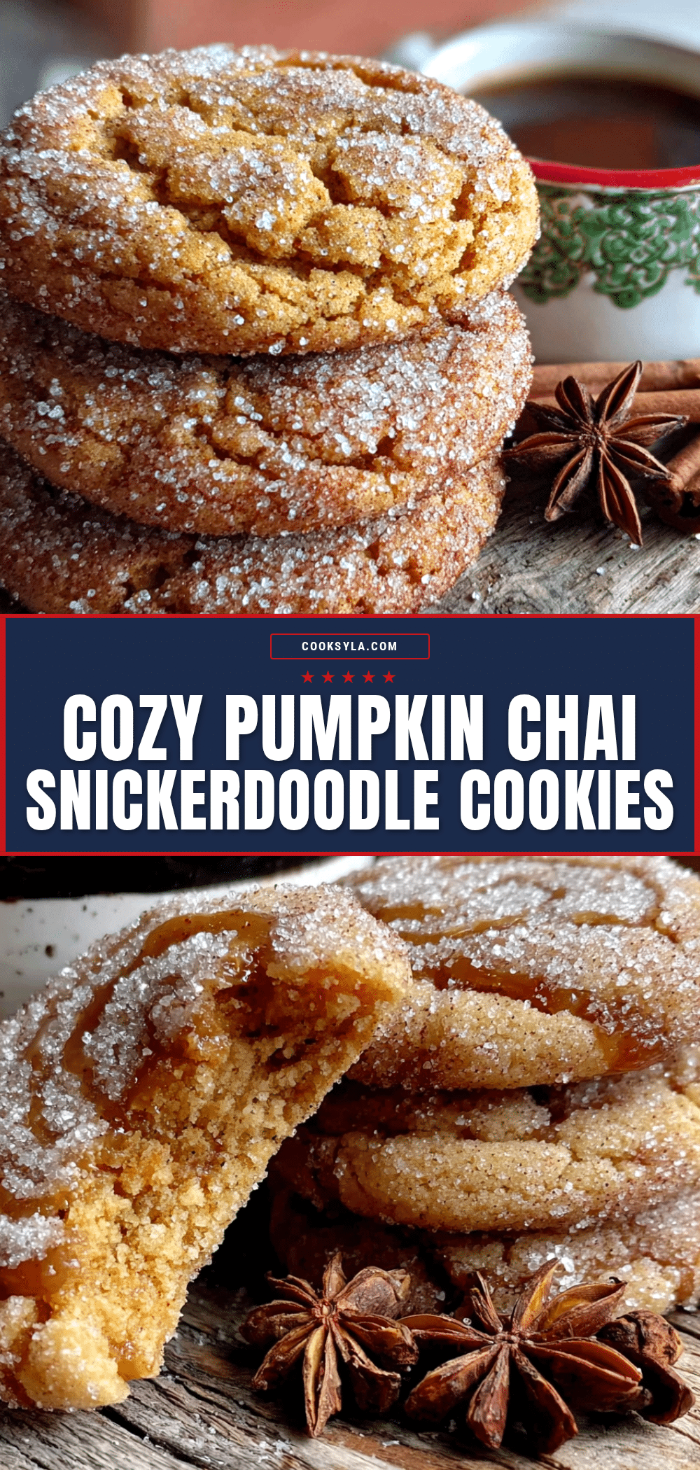 Pumpkin Chai Snickerdoodle Cookies recipe