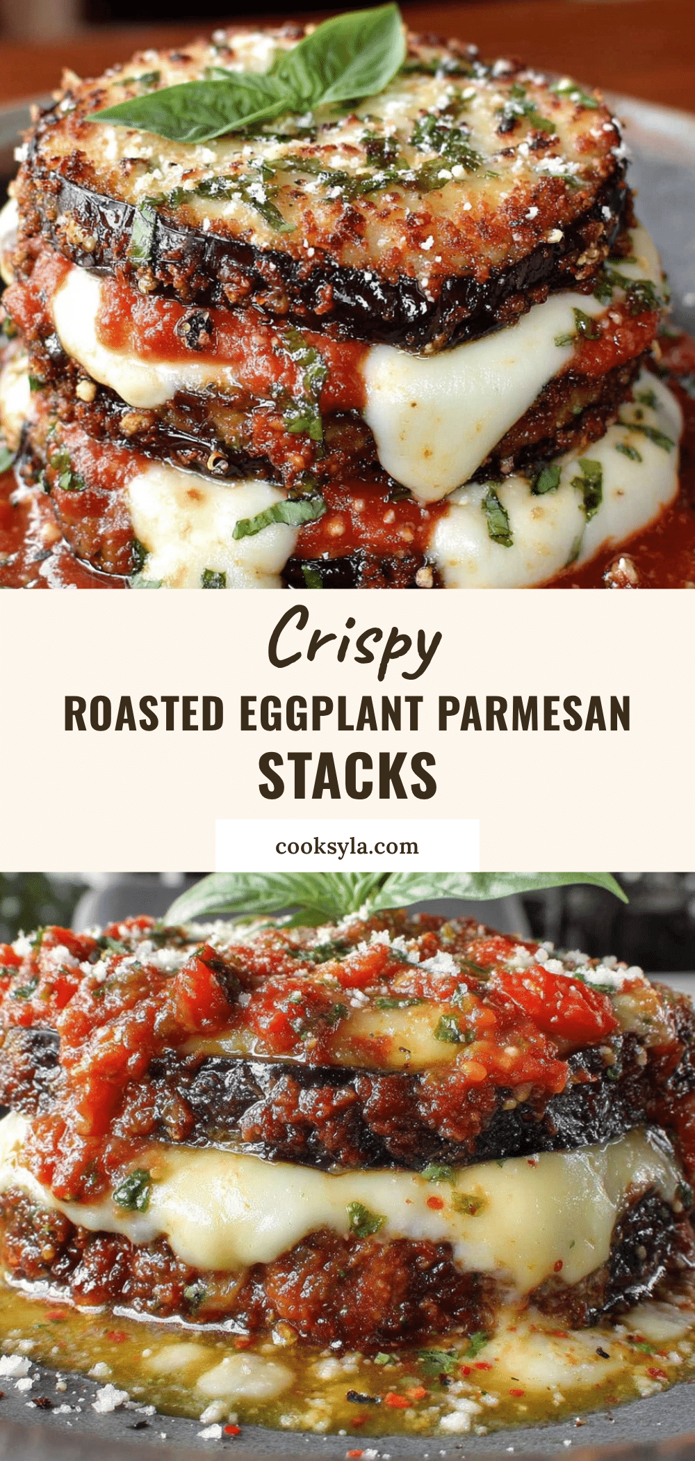 roasted eggplant parmesan stacks recipe