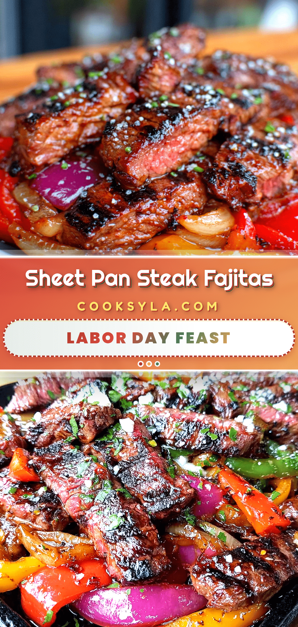 Sheet pan steak fajitas recipe