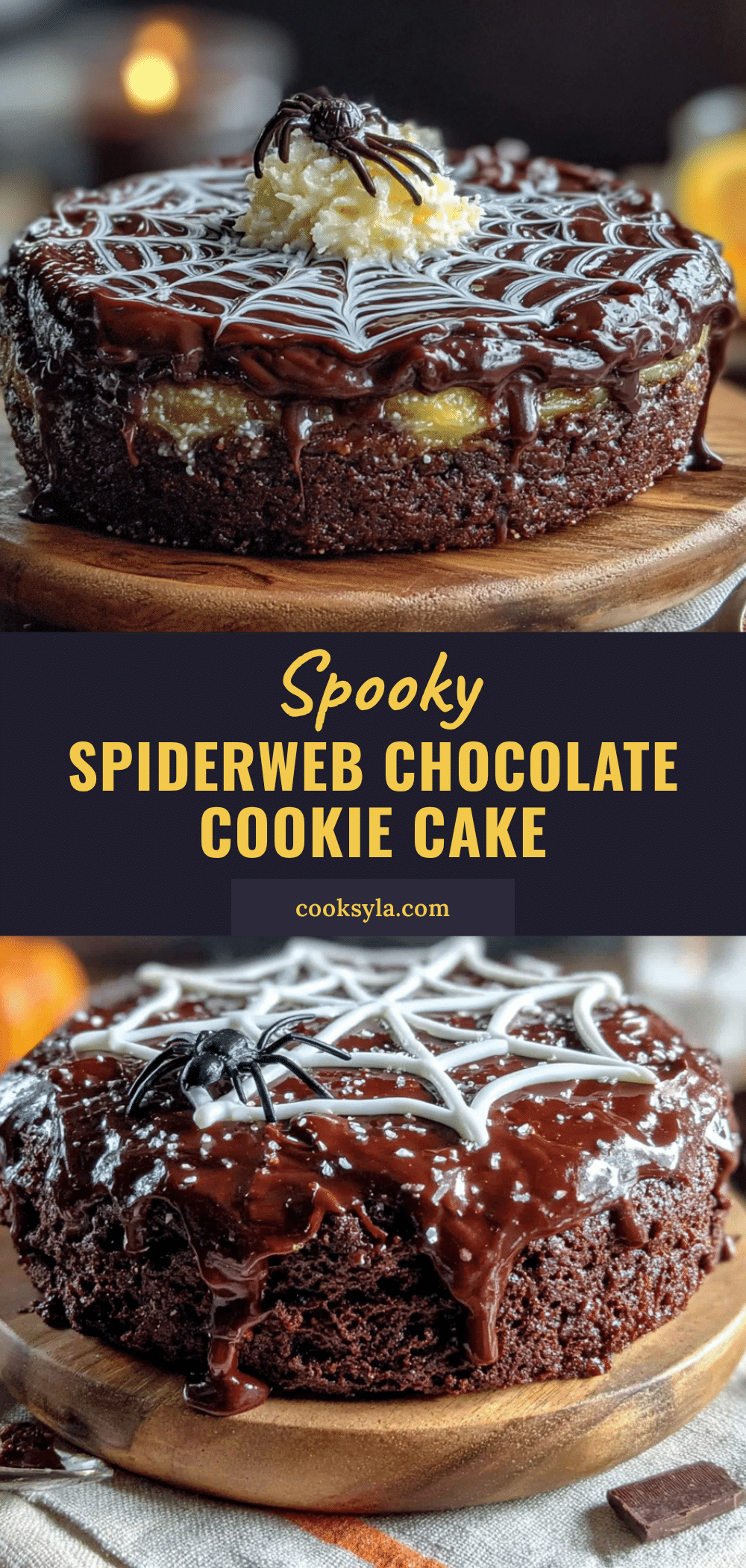 spooky spiderweb Halloween cookie cake recipe