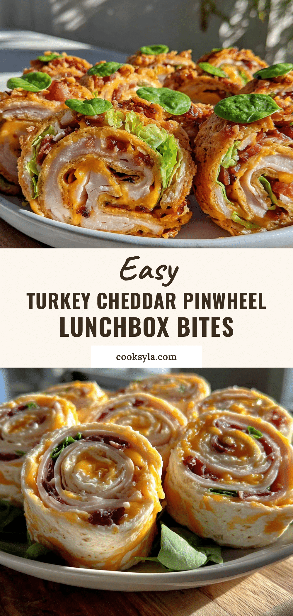Turkey cheddar pinwheel roll-ups recipe