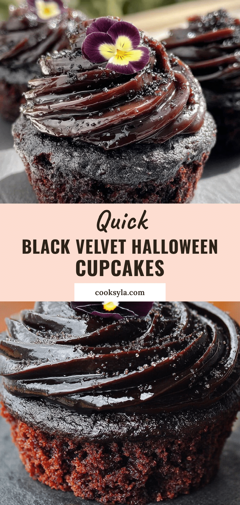 black velvet Halloween cupcakes recipe