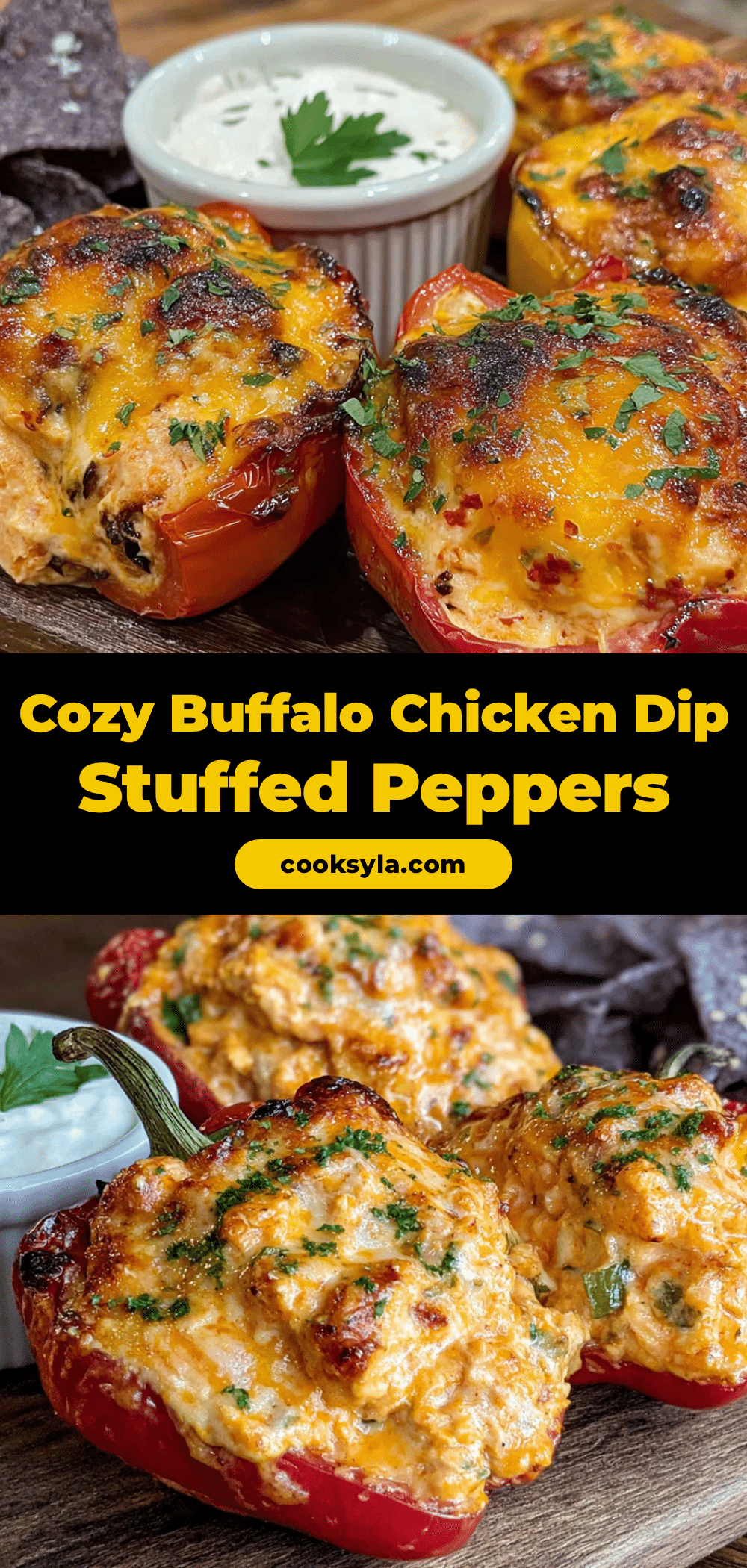 buffalo chicken dip stuffed peppers recipe