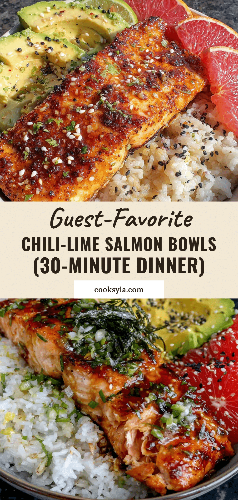 chili-lime salmon bowls recipe