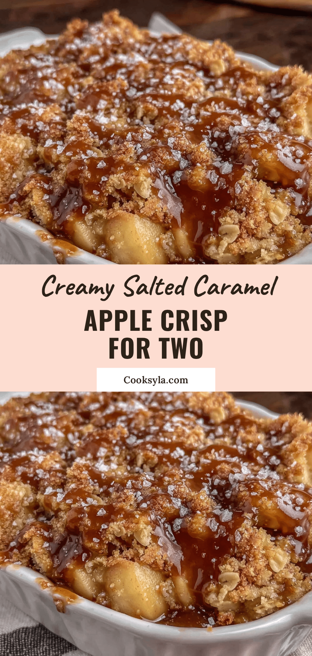 Cozy Salted Caramel Apple Crisp for Two recipe