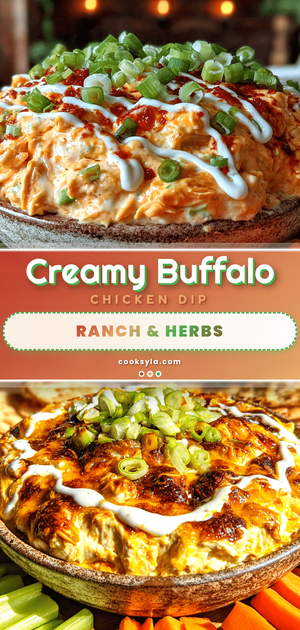creamy buffalo chicken dip with ranch recipe