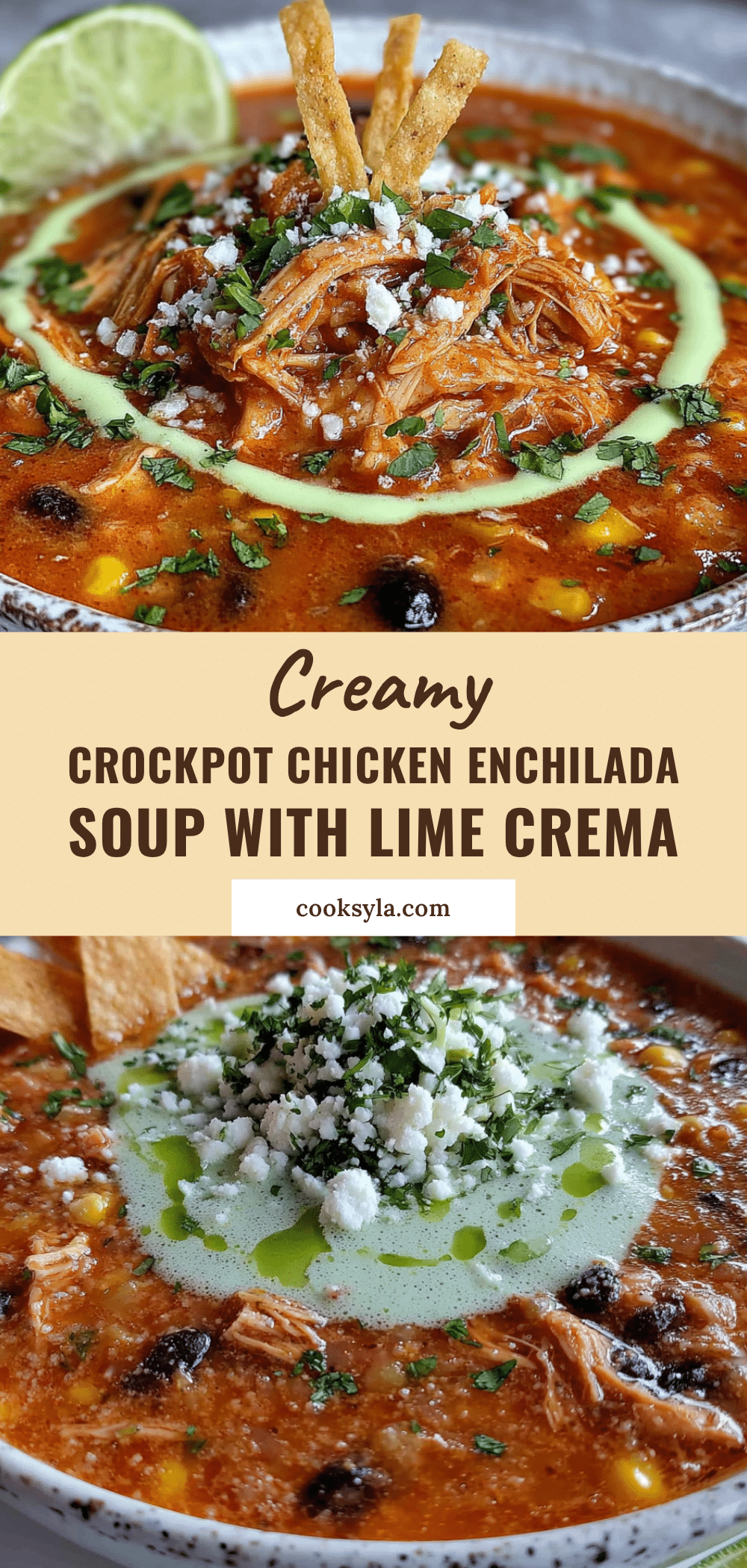 creamy crockpot chicken enchilada soup recipe