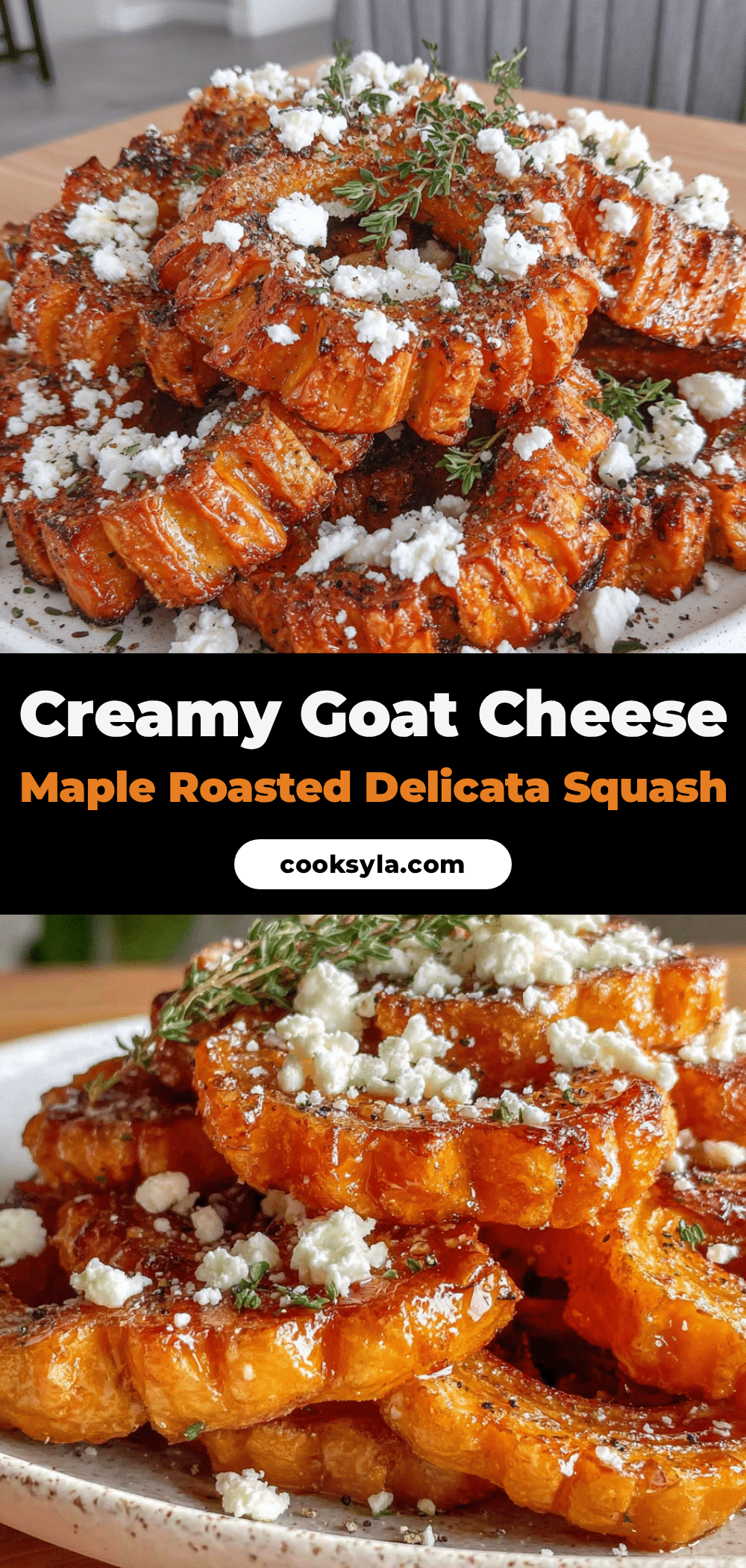 creamy maple roasted delicata squash with goat cheese recipe
