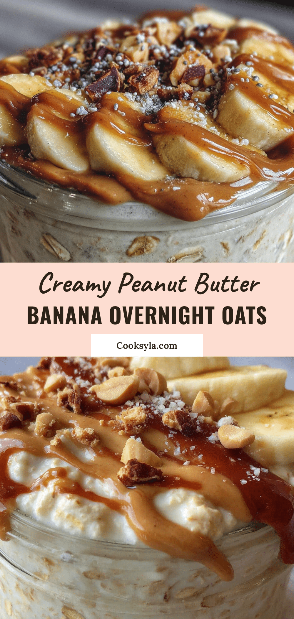 creamy peanut butter banana overnight oats recipe