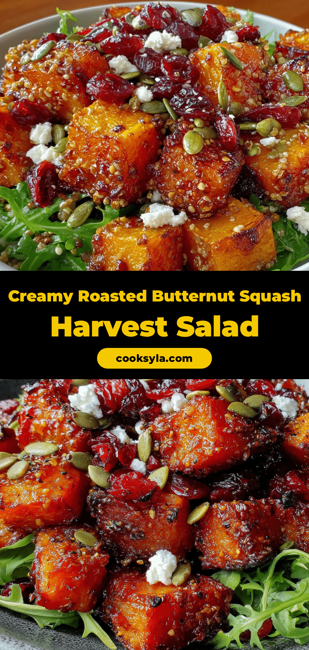 creamy roasted butternut squash harvest salad recipe