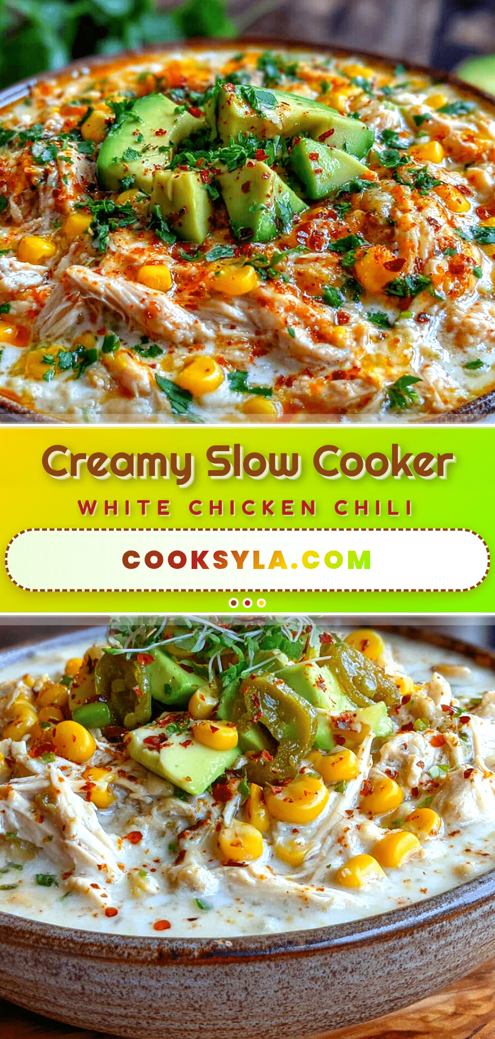 creamy slow cooker white chicken chili recipe