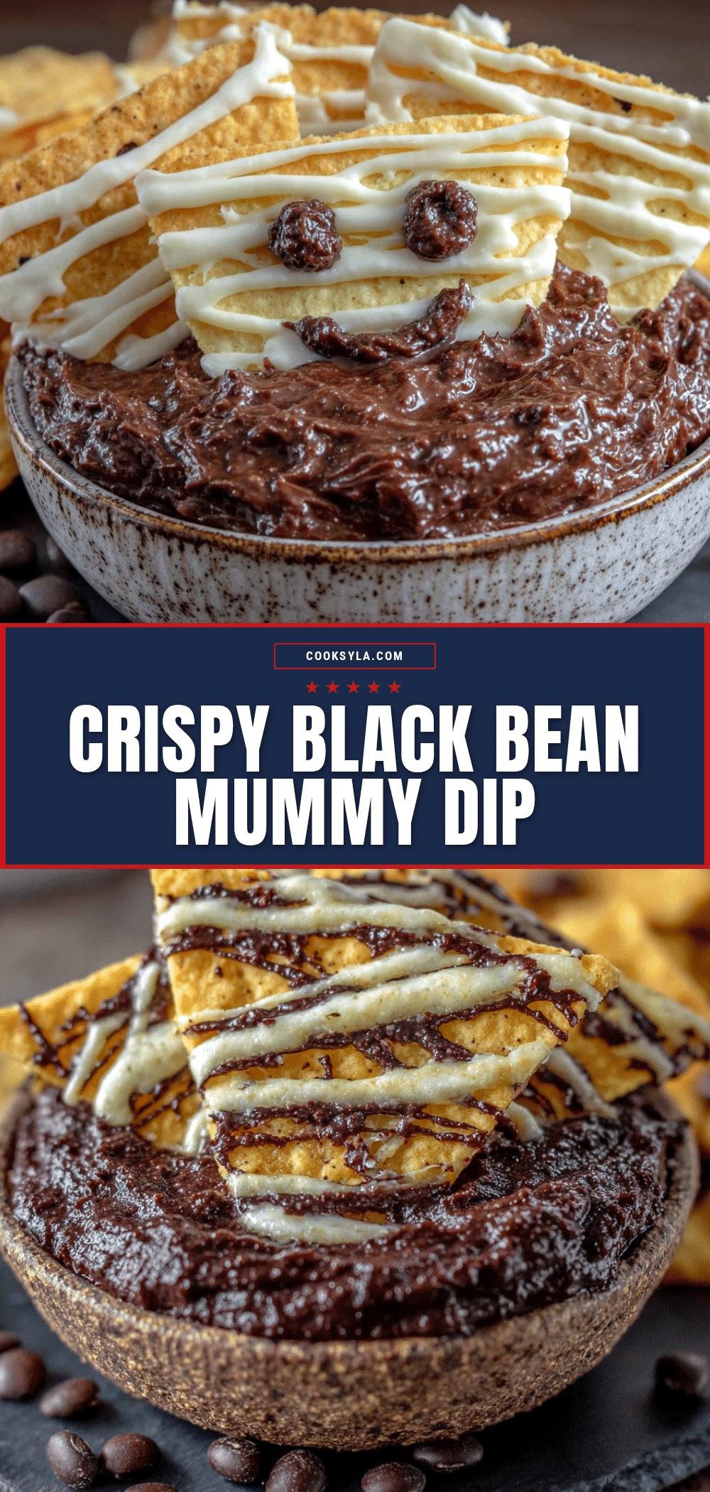 crispy black bean mummy dip recipe