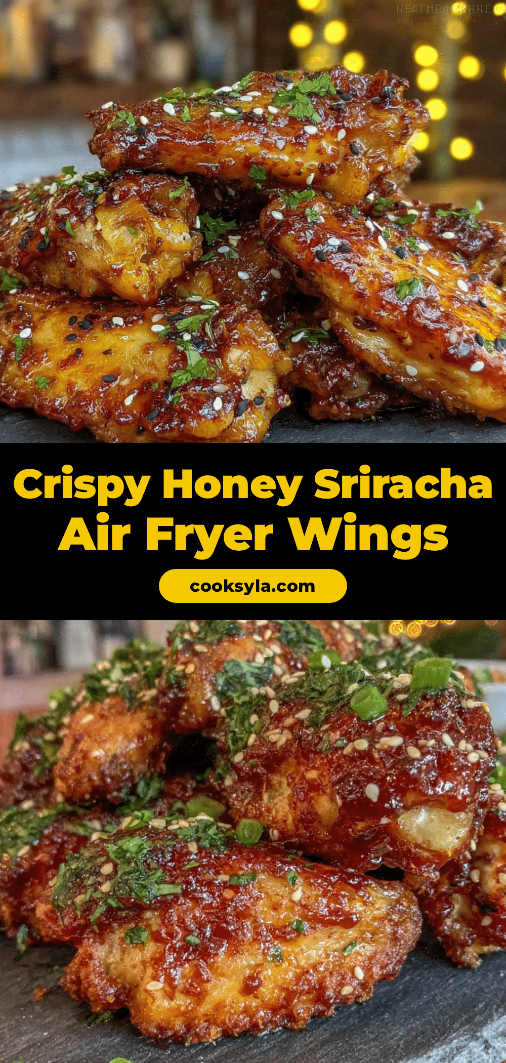 Crispy Honey Sriracha Air Fryer Wings recipe
