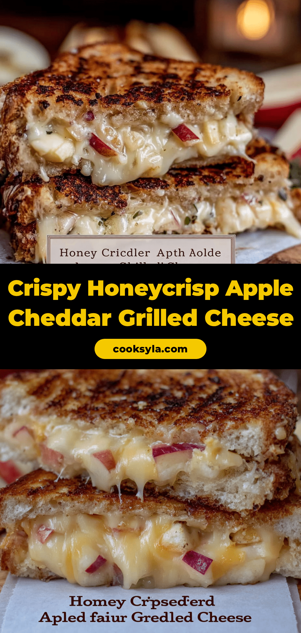 Crispy Honeycrisp Apple and Cheddar Grilled Cheese recipe