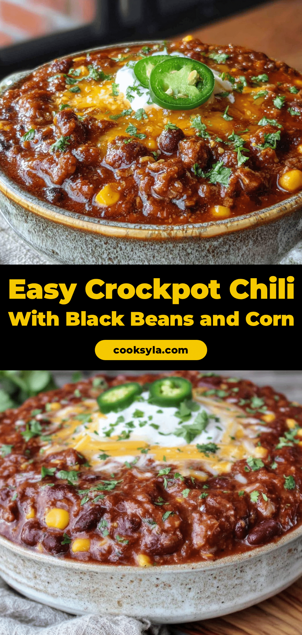 crockpot chili with black beans and corn recipe