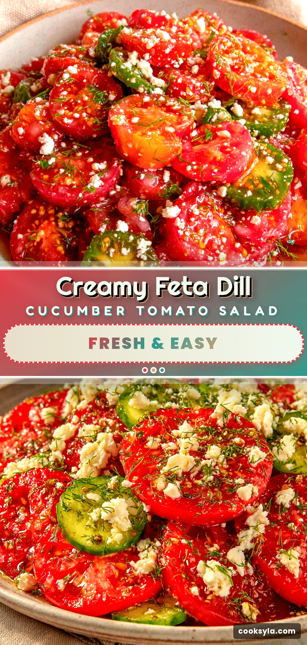 fresh cucumber tomato salad with feta and dill recipe