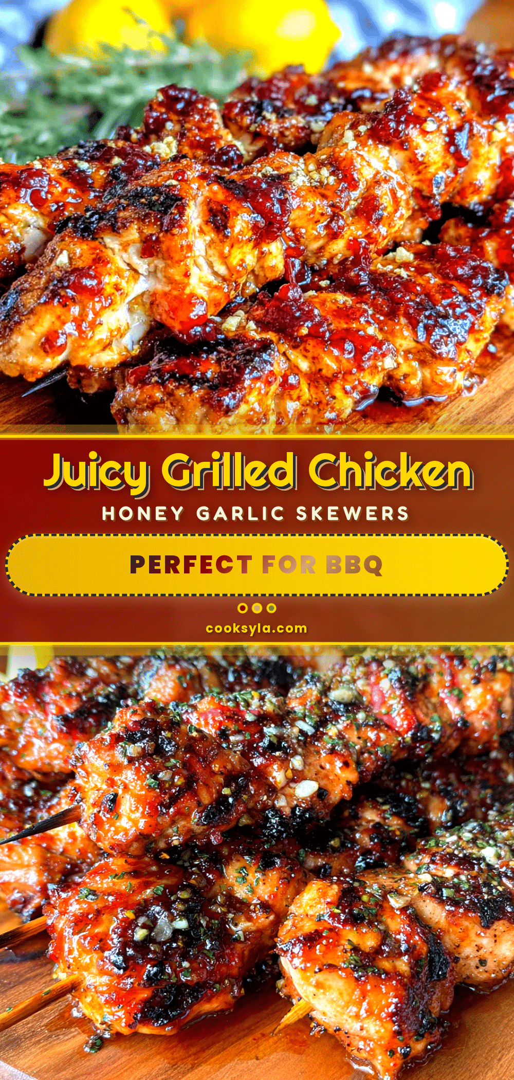 Juicy Grilled Honey Garlic Chicken Skewers recipe