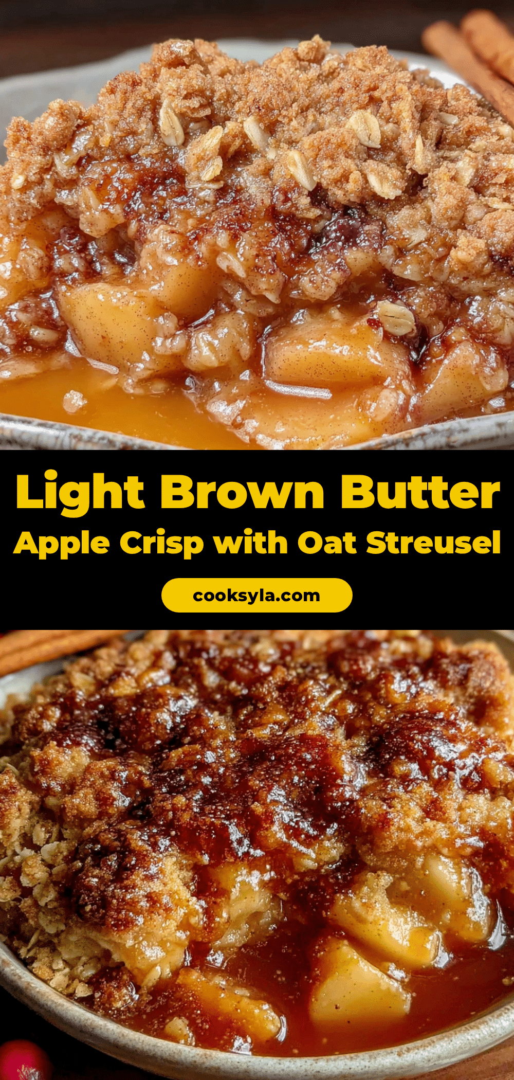 light brown butter apple crisp with oat streusel recipe