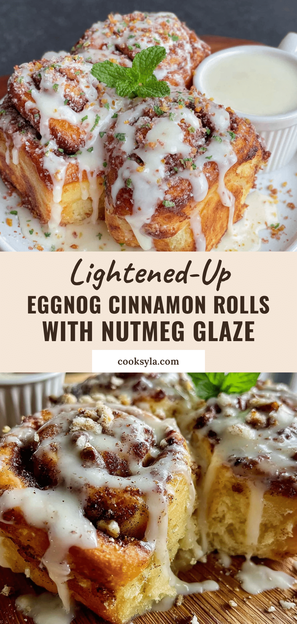 lightened-up eggnog cinnamon rolls recipe